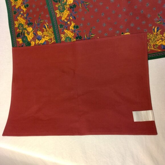 Williams Sonoma Placemats Set of 4 French Country Provence Botanical Maroon Gold - Picture 7 of 12